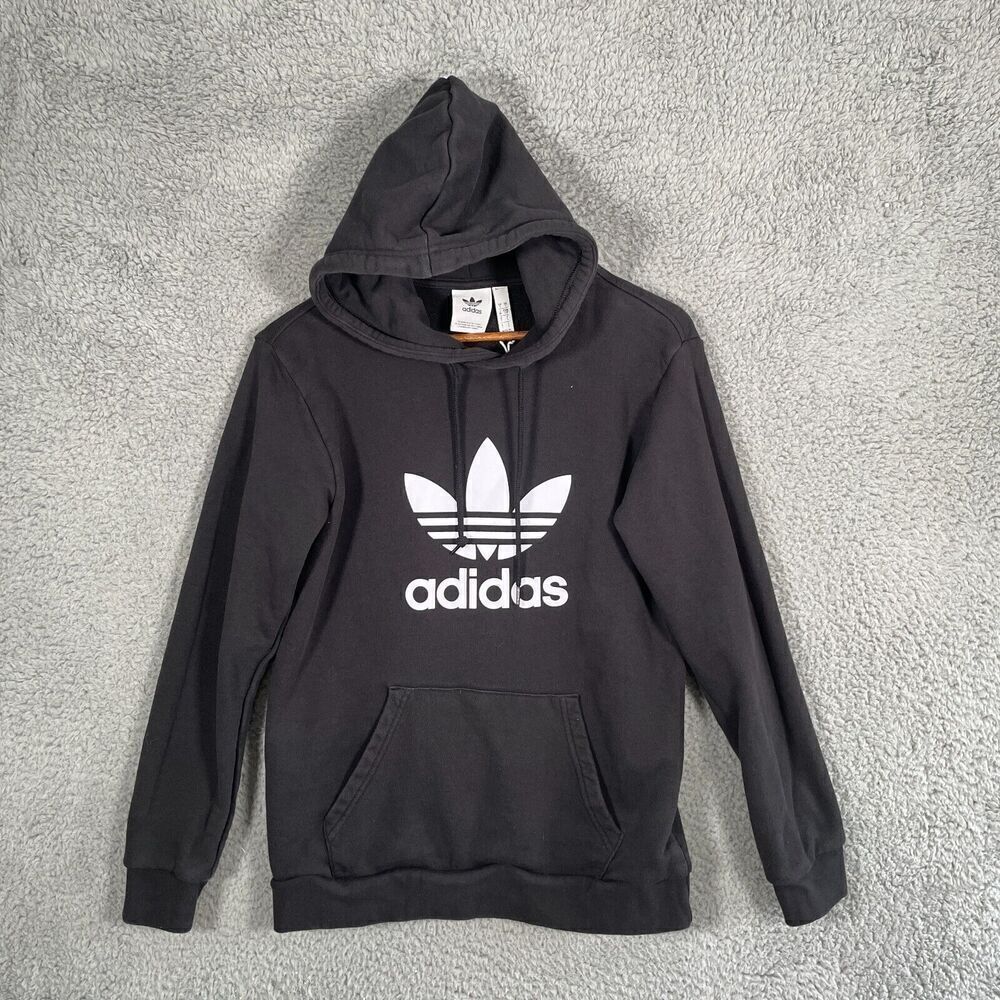 ADIDAS ORIGINALS Men's Trefoil Hoodie Sweatshirt DT7964 BLACK Size Small